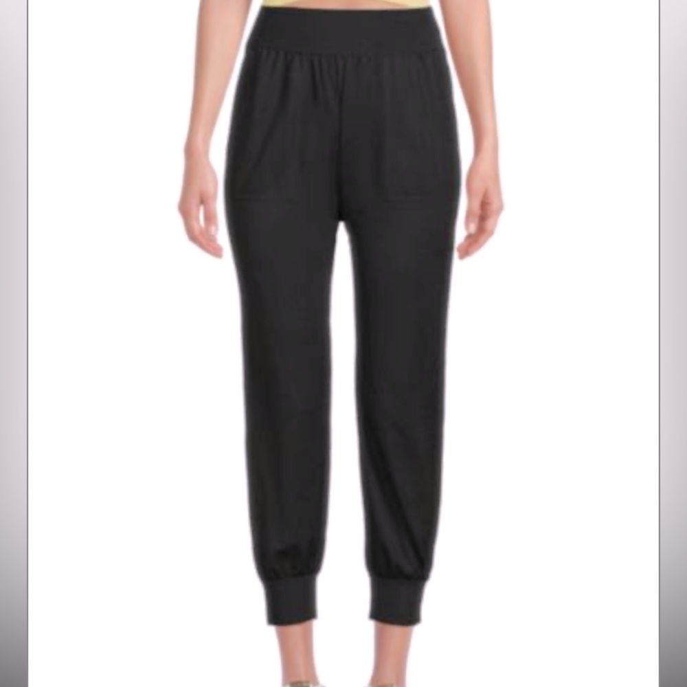 Theory Solid Black Joggers Women’s Pants Size M EUC